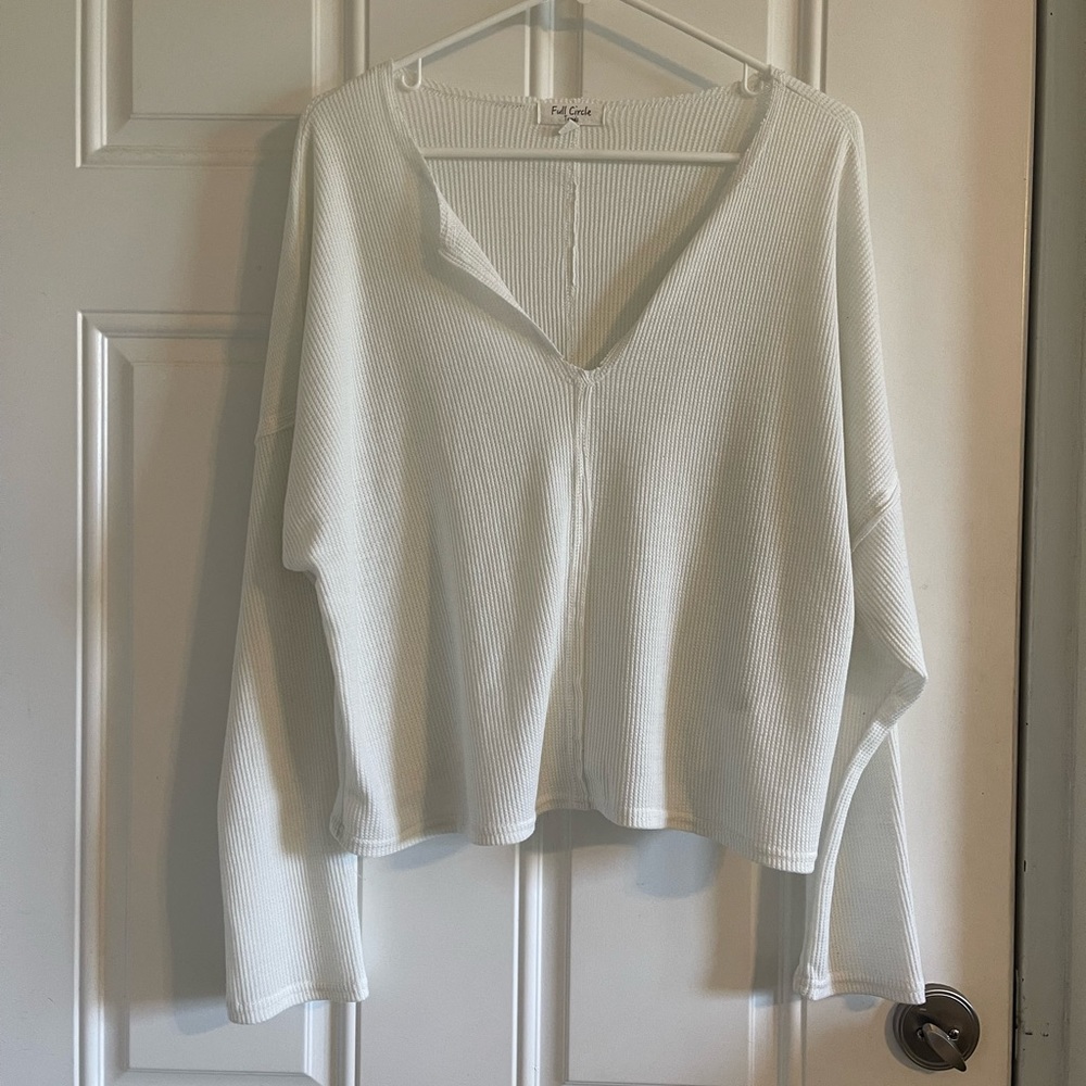Full circle trends white oversized knit sweater
